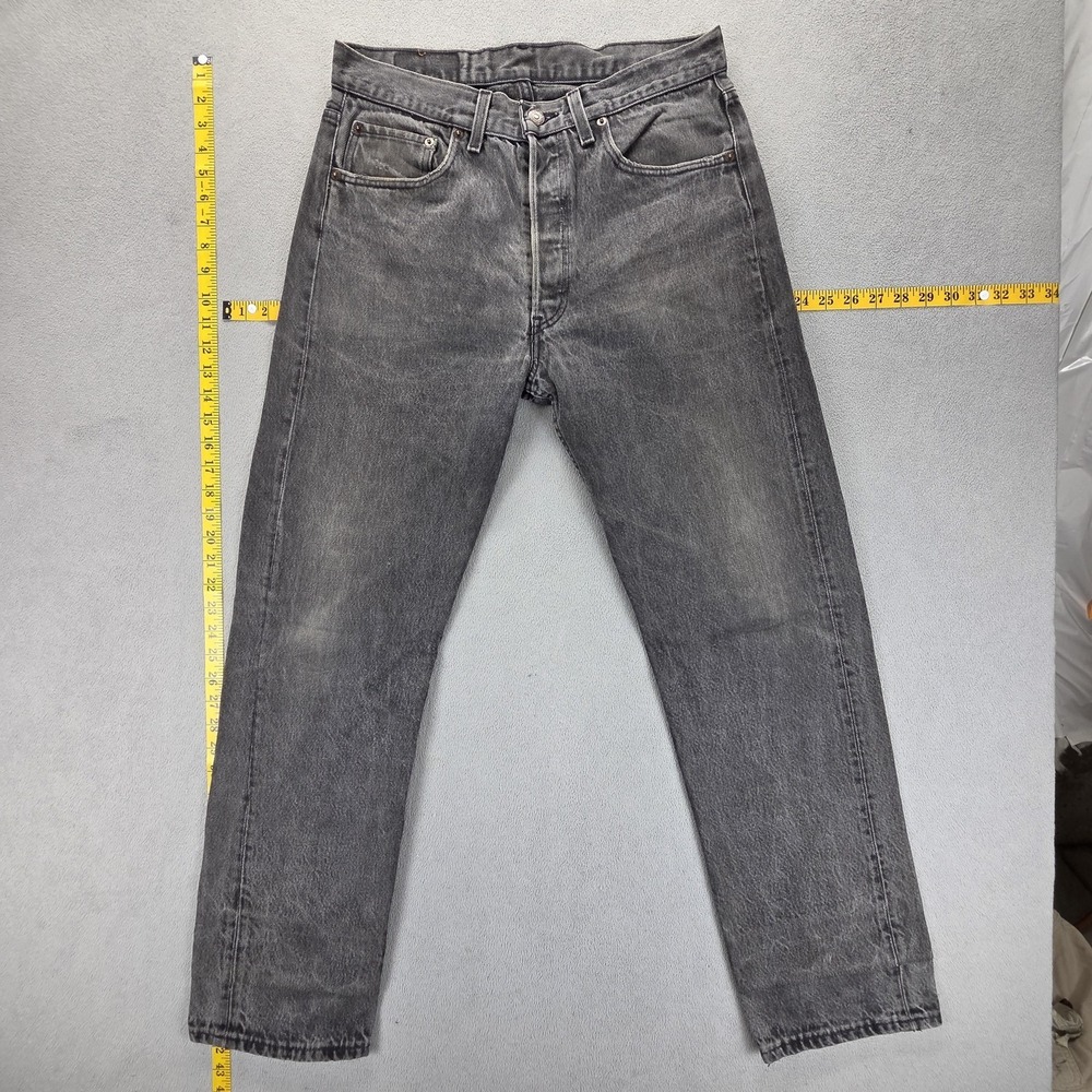 VTG Levis 501 Jeans Womens Gray Straight Button Fly Made in USA 90s Fits 30x29